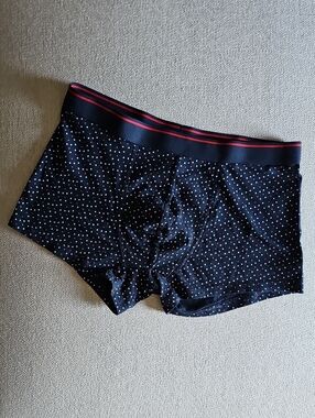 Primark midnight Blue Microdot Boxer Briefs with Red Waistband
